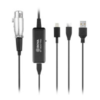 BOYA BY-BCA7 Pro XLR to Lightning & USB-A & Type-C Connectors Microphone